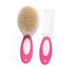 VICASKY 2pcs Pink Hair Care Set Newborn Hair Brush Comb Ergonomic Design for Gentle Scalp Care for Boy Girl Soft Rounded Bristles for Delicate Skin view 1
