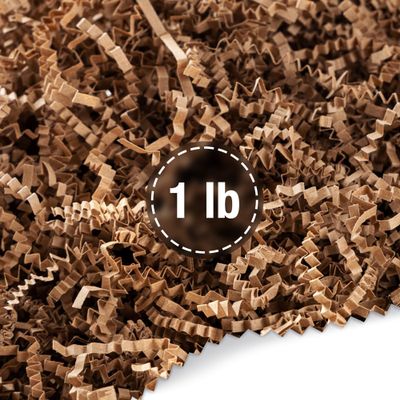 FRILLZ by DECOfill Crinkle Cut Paper Shred Filler (1 LB) for Baskets, Gifts, Packing and Protecting your Birthday, Weddings, Anniversary, Valentines Day, and other gifts (Kraft)
