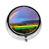 Evening Rainbowround Pill Box, 3 Compartments Round Pill Box Organizer for Purse Or Pocket, Portable Travel Pill Box view 1