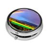 Evening Rainbowround Pill Box, 3 Compartments Round Pill Box Organizer for Purse Or Pocket, Portable Travel Pill Box view 2