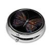 Mystery Butterflyround Pill Box, 3 Compartments Round Pill Box Organizer for Purse Or Pocket, Portable Travel Pill Box view 2