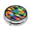 Rainbow Fish Scaleround Pill Box, 3 Compartments Round Pill Box Organizer for Purse Or Pocket, Portable Travel Pill Box view 2