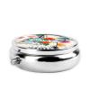 Cute White Tigerround Pill Box, 3 Compartments Round Pill Box Organizer for Purse Or Pocket, &*Portable Travel Pill Box view 3
