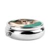 A Curious Catround Pill Box, 3 Compartments Round Pill Box Organizer for Purse Or Pocket, Portable Travel Pill Box view 3