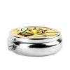 Yellow Beeround Pill Box, 3 Compartments Round Pill Box Organizer for Purse Or Pocket, Portable Travel Pill Box view 3