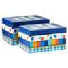 Hallmark Designed Shirt Boxes with Lids (8 Boxes: 2 Each of Orange and Blue Stripes, Plaid, Dots, Happy Birthday) for Birthdays, Father's Day, Graduations view 4