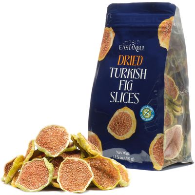 Eastanbul Turkish Dried Figs Slices 14.5oz, No Sugar Added Turkish Figs, Sun Dried Fruit Chips, Premium, Guilt-Free Anjeer Dry Fruit Snack, 100% Natural, Vegan Gluten-Free, Perfect For Baking