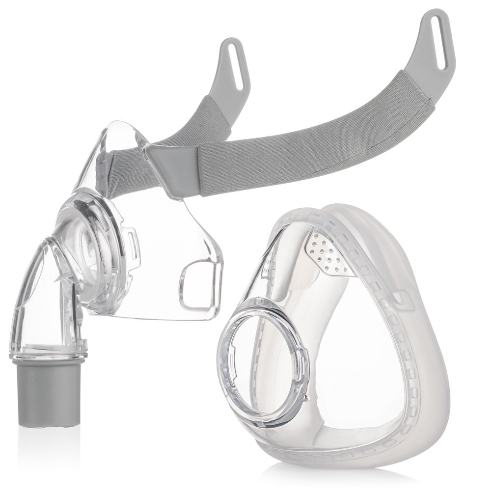 3B Medical Siesta Full Face Mask Without Headgear Kit (Large), Clear