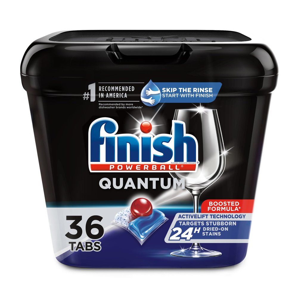 Finish Quantum Dishwasher Pods, No Pre-Rinse Dishwasher Detergent Soap Removes 24HR Dried-On Stain and Grease, Leaving a Virtually Spotless Shine, 36 Count
