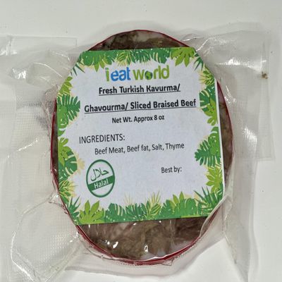 IEATWORLD HALAL Fresh Turkish Kavurma Ghavourma Sliced Braised Beef No Additives (8 oz, 3, Count)