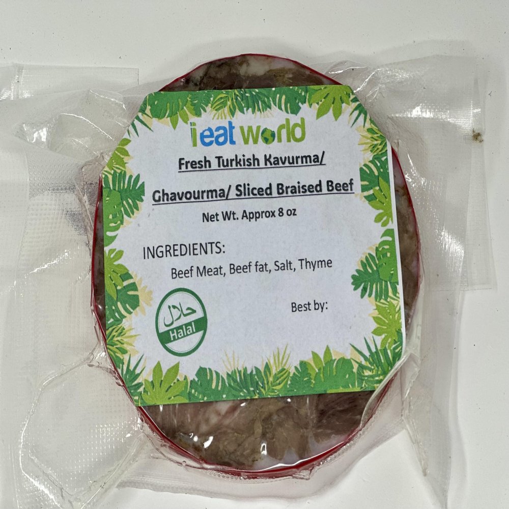 IEATWORLD HALAL Fresh Turkish Kavurma Ghavourma Sliced Braised Beef No Additives (8 oz, 3, Count)