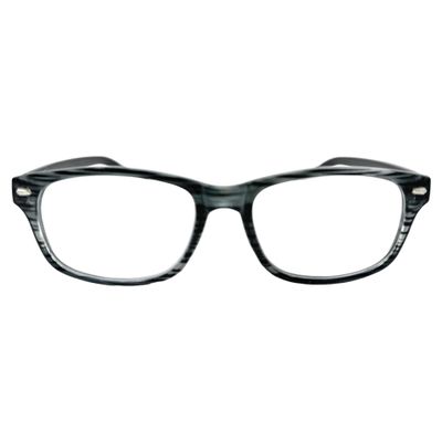 Incredible Bargains The Santorini Classic Retro Square Reading Glasses + 1.75 Silver Blue Stripe