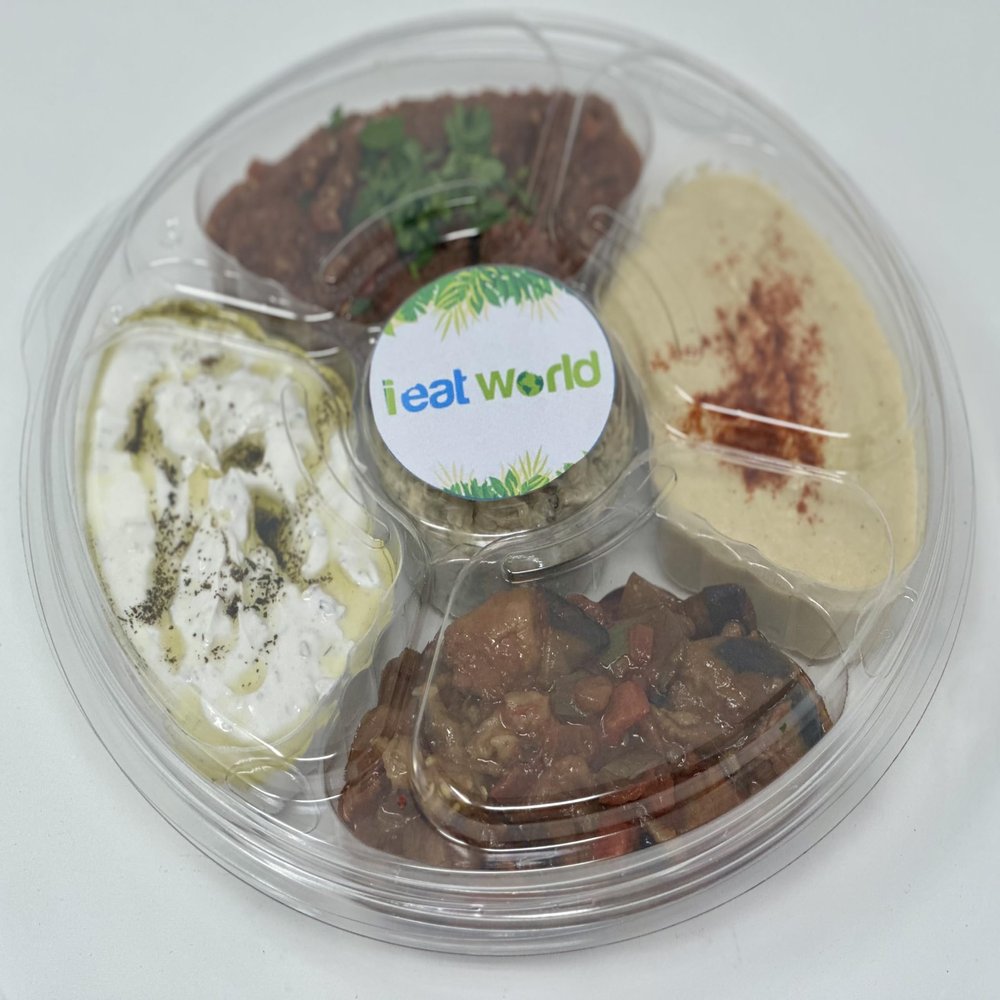 IEATWORLD Fresh Home Made Ready To Eat Halal Turkish Appetizers Mixed Assorted Platter (1, Mix Platter) 2Lbs (908 Gr)
