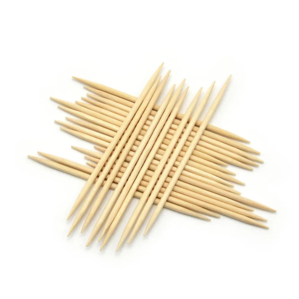 1000 Pack Bamboo Wooden Toothpicks, Natural Tooth Picks for Appetizers, Olive, Barbecue, Fruit, Party Cocktails Disposable Large Round Teeth Cleaning Toothpicks Sturdy Safe Double Sided Reusable