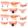 Abaodam 12pcs Halloween Funny Decorative Teeth Lifelike Vampire Zombie and Prank Props for Parties Safe Material Easy to Clean for Scary Costumes and Halloween Festivities view 1