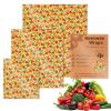 Beeswax Wrap, 3 Pack Reusable Food Wrap, Sandwich Paper Wrap, eco-friiendly Beeswax Food Wrap Set, Floral Food Wrapping Paper, Sustainable Food Storage Wrap For Foo view 3