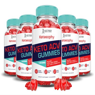 (5 Pack) Ketosophy Keto ACV Gummies Advanced Formula 1000MG Ketosophy Keto Gummies Apple Cider Vinegar Formulated with Pomegranate Beet Juice Powder B12 Vegan Non GMO 300 Gummys