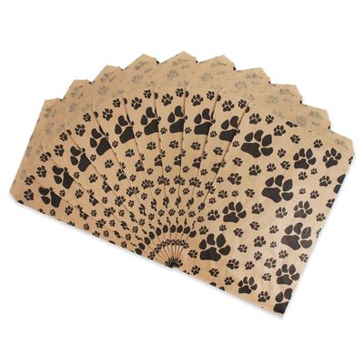 200 Bags/Pack of our Kraft 6" x 9" with Paw-Print Pattern Flat Paper Gift Bags for Sales/Treats/Parties Cookies/Gifts.
