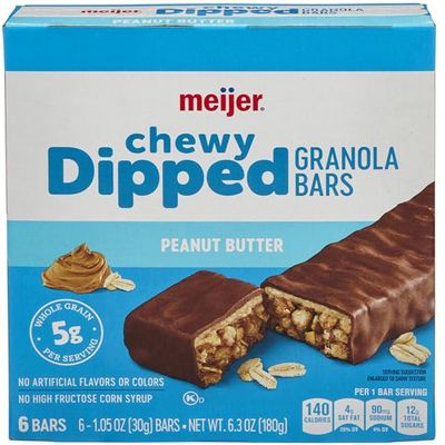 Pack Of 1 Chewy Dipped Peanut Butter Granola Bars, 6 Bars.