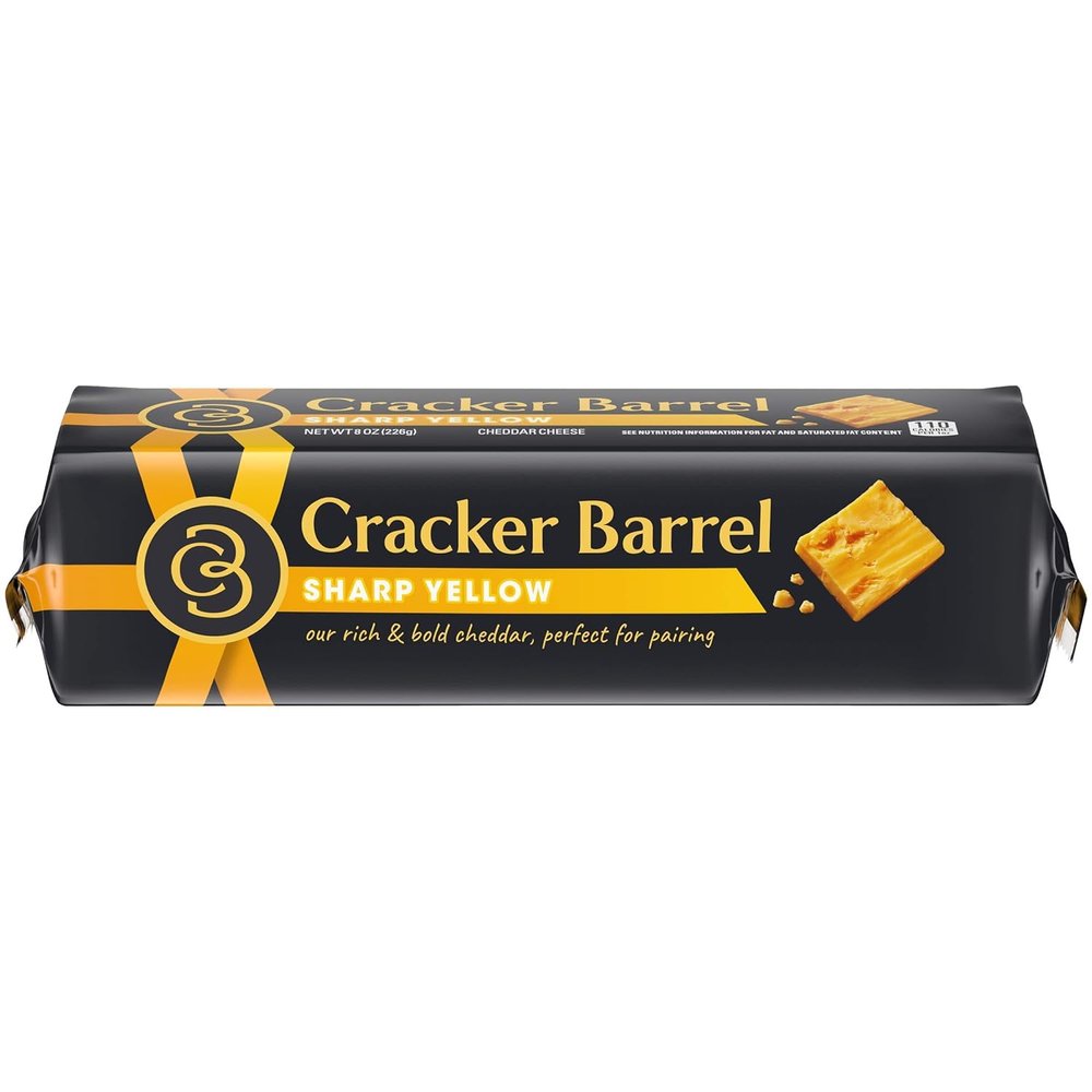Cracker Barrel Sharp Yellow Cheddar Cheese Chunk 8 oz Pack of 3