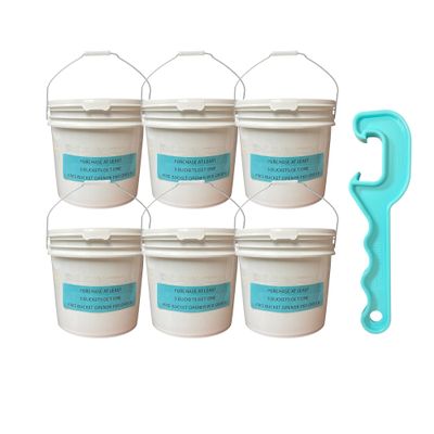 Lee Fisher Sports 12 Pack White 3.5 Gallon Outdoor Metal Handle Buckets with Lids+ Free Opener Tool