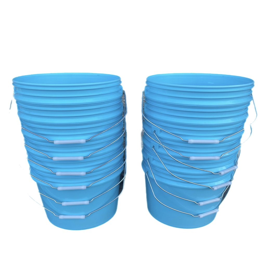 Lee Fisher Sports 12-Pack Aqua 3.5 Gallon Outdoor Metal Handle Buckets - (No Lids)