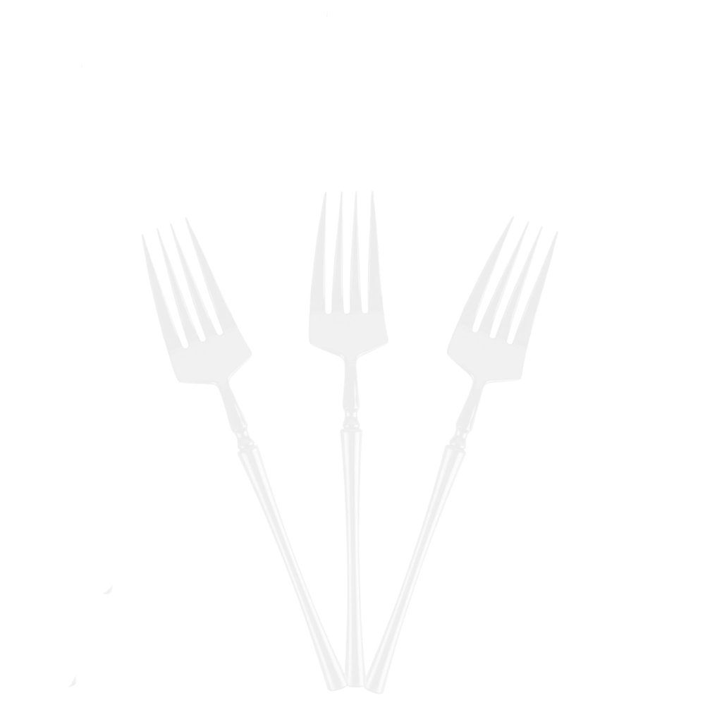 EcoQuality White Disposable Plastic Salad Fork - Heavy Weight Plastic White Cutlery, Disposable Utensils, Silverware Perfect for Wedding, Birthday, Event Planning, Baby Shower, Anniversaries (480)