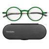 Always With You ThinOptics Reading Glasses - Ultra Thin and Lightweight Readers with Case - Special Edition Colors - Round Green 2.5x view 1