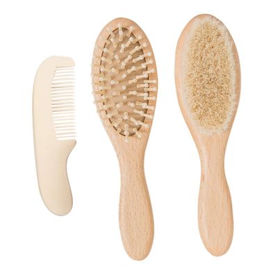 Beatifufu 1set Wool Brush Scalp Massage Tool Kit for Hair Comb and Shower Brush for Gentle Bathing and Personal Care for Newborns and Boys and Girls