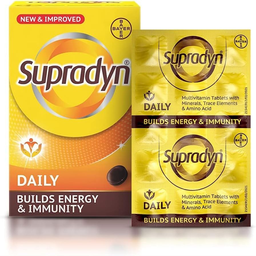Supradyn Daily Multivitamin Tablets (150 Tablets) for Men & Women with Essential Zinc, 12 Vitamins, 5 Trace Elements for Daily Immunity & Energy