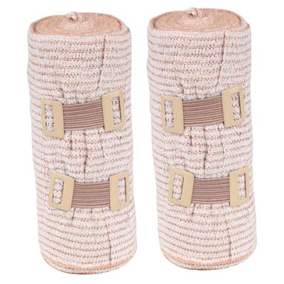 SOLUSTRE 2rolls Compression Wrap Elastic Bandages Wide Stretch Breathable Soft for Wounds Sprains Sports Comfortable for
