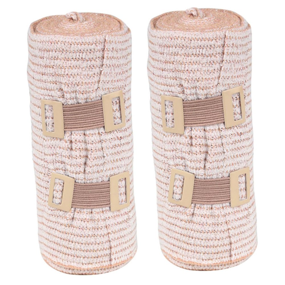 SOLUSTRE 2rolls Compression Wrap Elastic Bandages Wide Stretch Breathable Soft for Wounds Sprains Sports Comfortable for