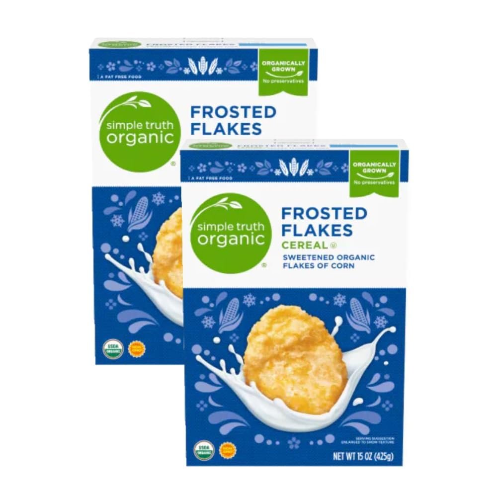 Simple Truth Organic Frosted Flakes Cereal, 15 oz (2 Boxes)