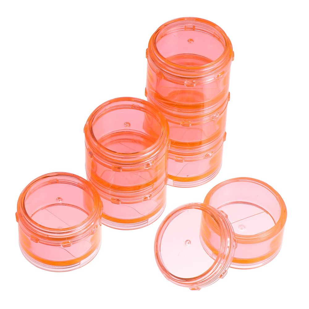 SOLUSTRE 1set Day Portable Pill Organizer Case Stackable Travel Container Detachable Compartments for Easy Medication Management Compact Design for Suitcase Backpack Construction