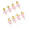 Amosfun 8pcs Ballerina Dancing Girl Cupcake Toppers Creative Cake Ornaments for Birthday Shower and Theme Parties Decorative Inserted Cards for Cakes Cookies and Ice view 1