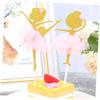 Amosfun 8pcs Ballerina Dancing Girl Cupcake Toppers Creative Cake Ornaments for Birthday Shower and Theme Parties Decorative Inserted Cards for Cakes Cookies and Ice view 2