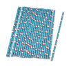 Anneome 25pcs Christmas Paper Drinking Straws Random Color Mix for Xmas Celebrations view 1