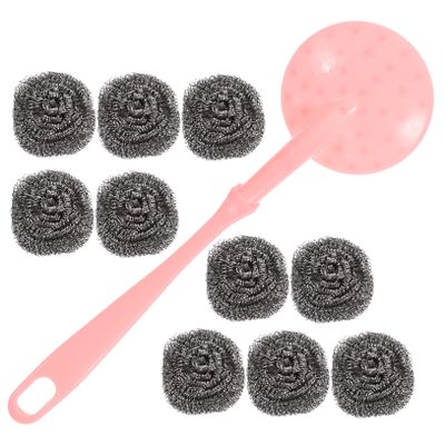 SHOWERORO Metal Dish Washing Brush Scrubber Stainless Steel Cleaning Ball for Heavy Duty Cleaning