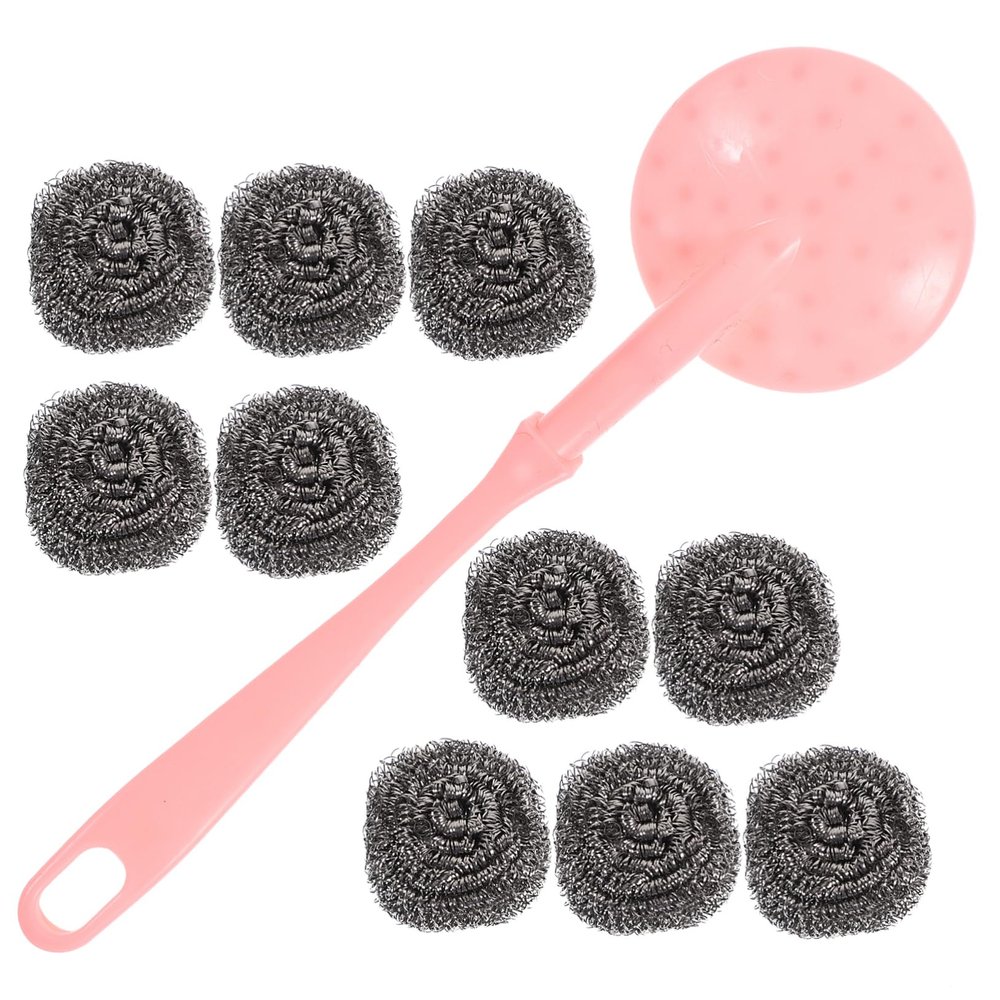 SHOWERORO Metal Dish Washing Brush Scrubber Stainless Steel Cleaning Ball for Heavy Duty Cleaning