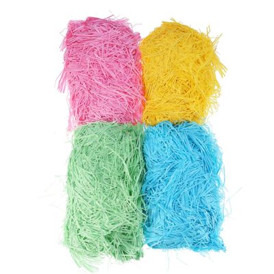 KOMBIUDA 4pcs Shredded Paper Filler for Boxes Decorative Crinkle Cut Grass Paper Lake Green Yellow Candy Packaging Stuffing