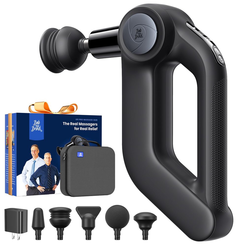 BOB AND BRAD D5 Pro Massage Gun with 13mm Amplitude, FSA-HSA Eligible, Professional Deep Tissue Percussion Massage Gun, Ergonomic D-Handle for Effortless Muscle Pain Relief, Adapter Included