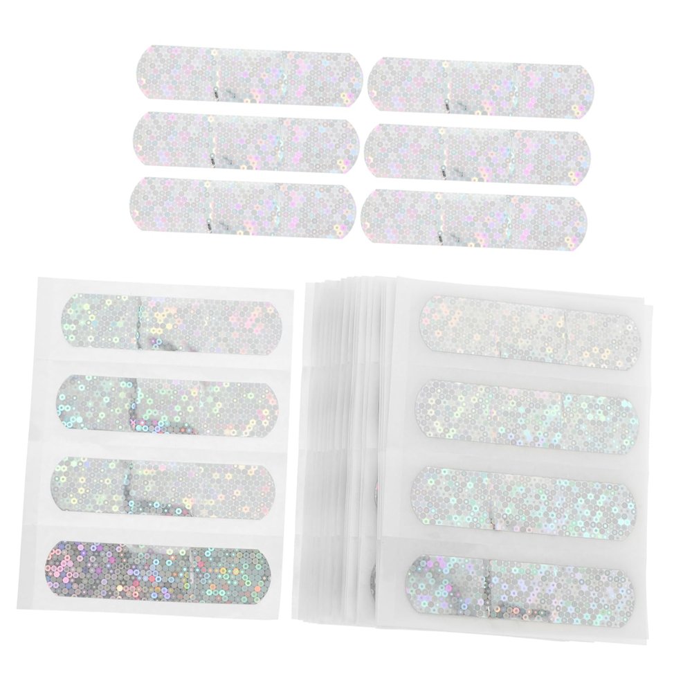 100pcs Cuts Bands Glitter Strips Dressing Wrapped Supplies Finger Bandages Cute Child PVC Flash Sequin Strip