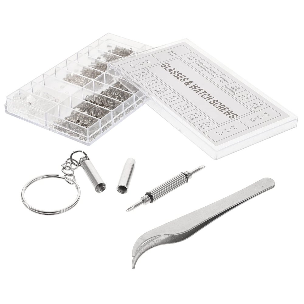 ARTIBETTER 18grids Eyeglass Repair Kit with Tiny Screws Professional Precision Screwdriver Accessories for Glasses Repair for Sunglasses and Eyeglasses Maintenance