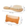 NOLITOY 2pcs Natural Goat Hair Brush Comb Set for Newborns Detangler Bathing Brush for Cradle Cap view 4