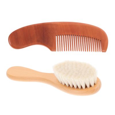 Angoily 2pcs Bathing Brush and Comb Set Gentle Wooden Hair Comb for Soft Scalp Brush for Easy Detangling