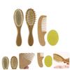 Angoily 4pcs Wooden Bathing Tools for Scalp Massager Shampoo Brush Hair Brush Comb Boys and Girls Care view 4