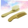 NOLITOY 2pcs Wooden Bathing Brush and Scalp Massage Comb Boys and Girls Soft Massage Hairbrush and Shower Scrubber for Delicate Skin and Hair Care view 3