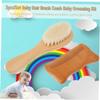 NOLITOY 2pcs Natural Wooden Comb and Soft Bristle Brush Set for Bathing Gentle Hair Detangler No Irritation for Toddlers view 2