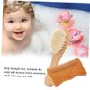 NOLITOY 2pcs Natural Wooden Comb and Soft Bristle Brush Set for Bathing Gentle Hair Detangler No Irritation for Toddlers view 4