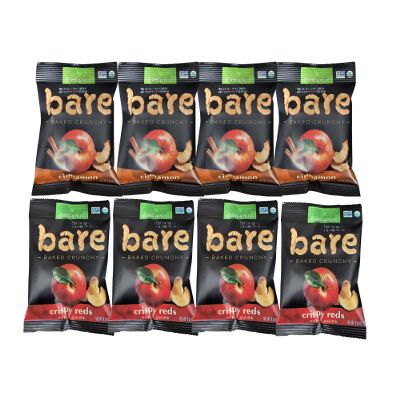 Bare Apple Organic Variety Pack, Crispy Reds & Cinnamon Healthy Snacks for Kids & Adults For Snack Boxes, Road Trips, Christmas Snacks & Holiday Treats 8 ct, 0.53 oz each in ComboCreations Box